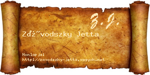 Závodszky Jetta névjegykártya